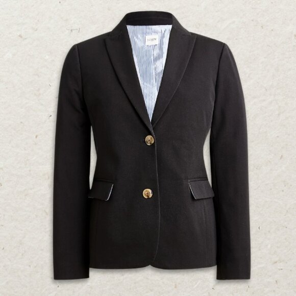 J. Crew Blazer Tailored Fit Two Buttons High Quality Classic Black Women's 6 NWT - Picture 3 of 16